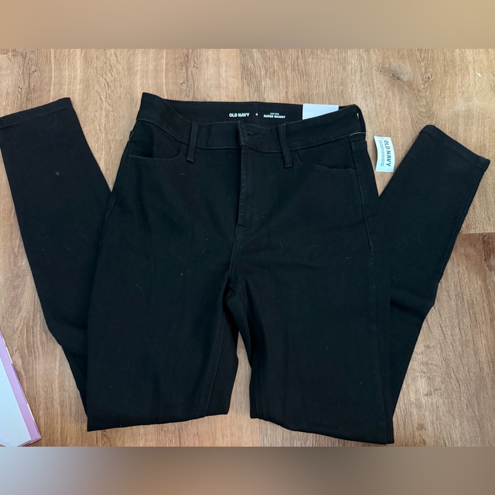 Old Navy Black High-Rise Super Skinny Jeans